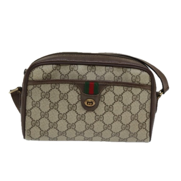 GUCCI GG Supreme Web Sherry Line Shoulder Bag Beige Green 116 02 089 Auth 73003 - Picture 13 of 16